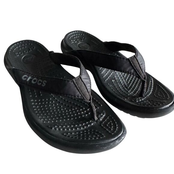 Crocs Black Flip Flops Youth Size 4 - Picture 11 of 11